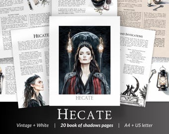 Hecate Goddess Book of Shadows Pages – Crossroads Magic, Necromancy witch, Moon Magic, Greek Witchcraft Grimoire Printable, Deity Work