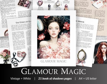Glamour Magic Book of Shadows Pages - Beauty witchcraft, Mirror Magic, Color & Sigil Magic, self love ritual - Digital Grimoire PDF