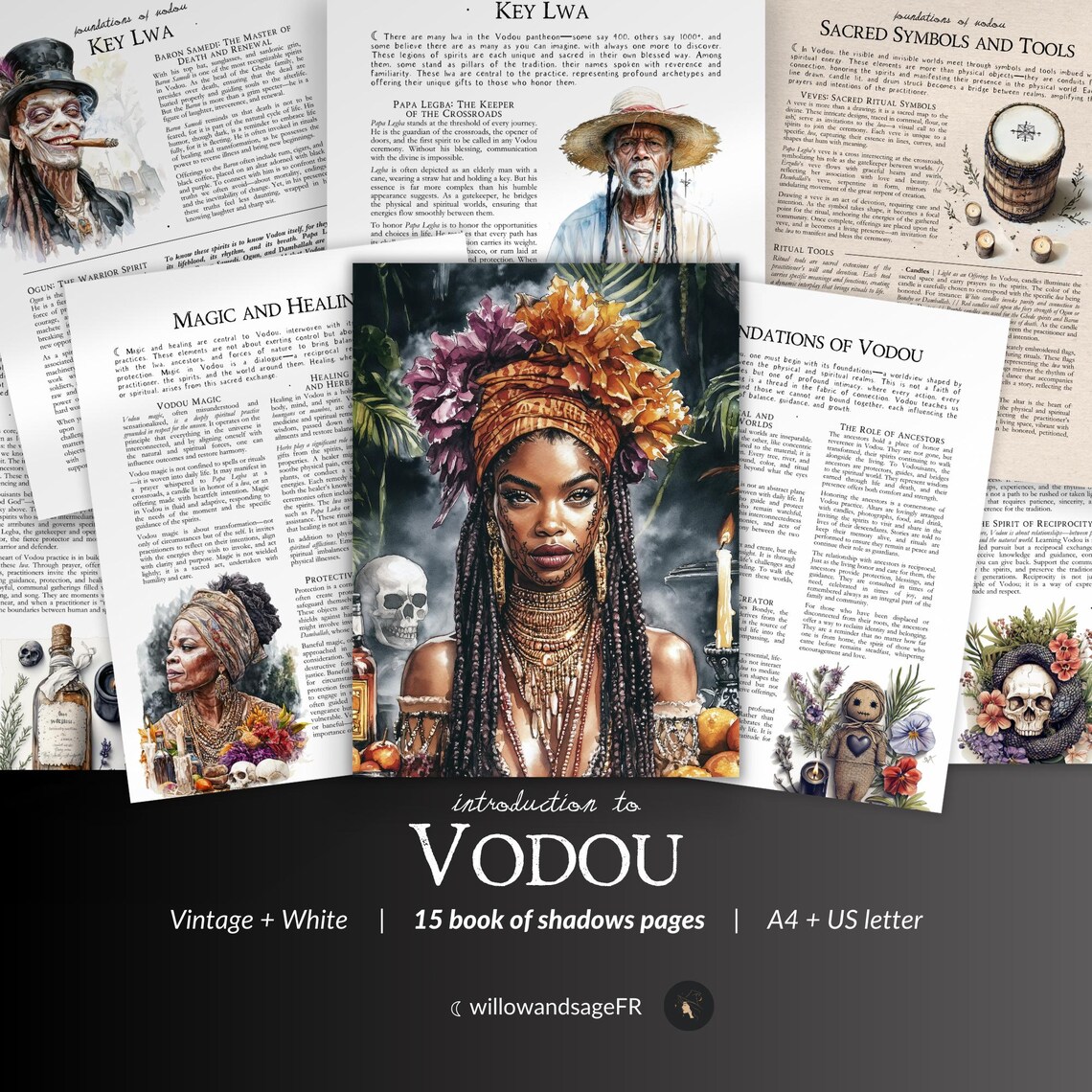 Vodou and Voodoo Grimoire Pages Printable, African Diaspora ...