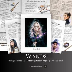 Magic Wands Book of Shadows Pages – Wand Energy Work Printable, Ritual Use, Wand Magic Grimoire, Witchcraft Tool for Witches