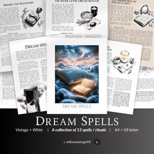 Dream Magic Grimoire Pages, Book of Shadows Printable on Lucid Dreaming, Dream Work, Symbols, Sleep Rituals, Nighttime Witchcraft Practices