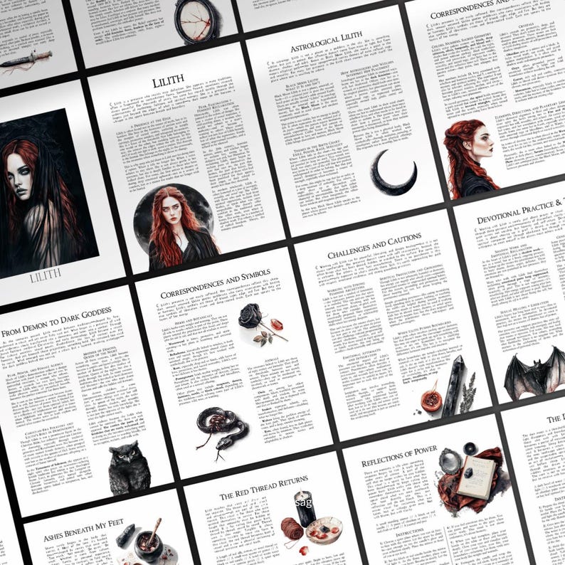 Lilith Dark Goddess Grimoire Chapter PDF – Divine Feminine, Shadow Work, Rituals, Witchcraft Book of Shadows Pages image 2
