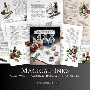 13 Magical Ink Recipes for Ritual Writing, Witch Inks PDF Download, Printable Grimoire Pages, Book of Shadows, Witchcraft Tools