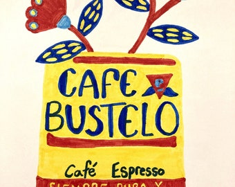 Cafe Bustelo Drawing, Digital Print