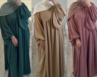 Abaya jazz à manches bouffantes