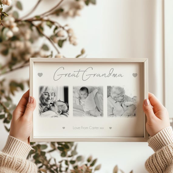 Great Grandma Photo Frame, Great Grandma Gift, Mother’s Day For Great Grandma, Birthday Gift For Great Grandma Framed Print