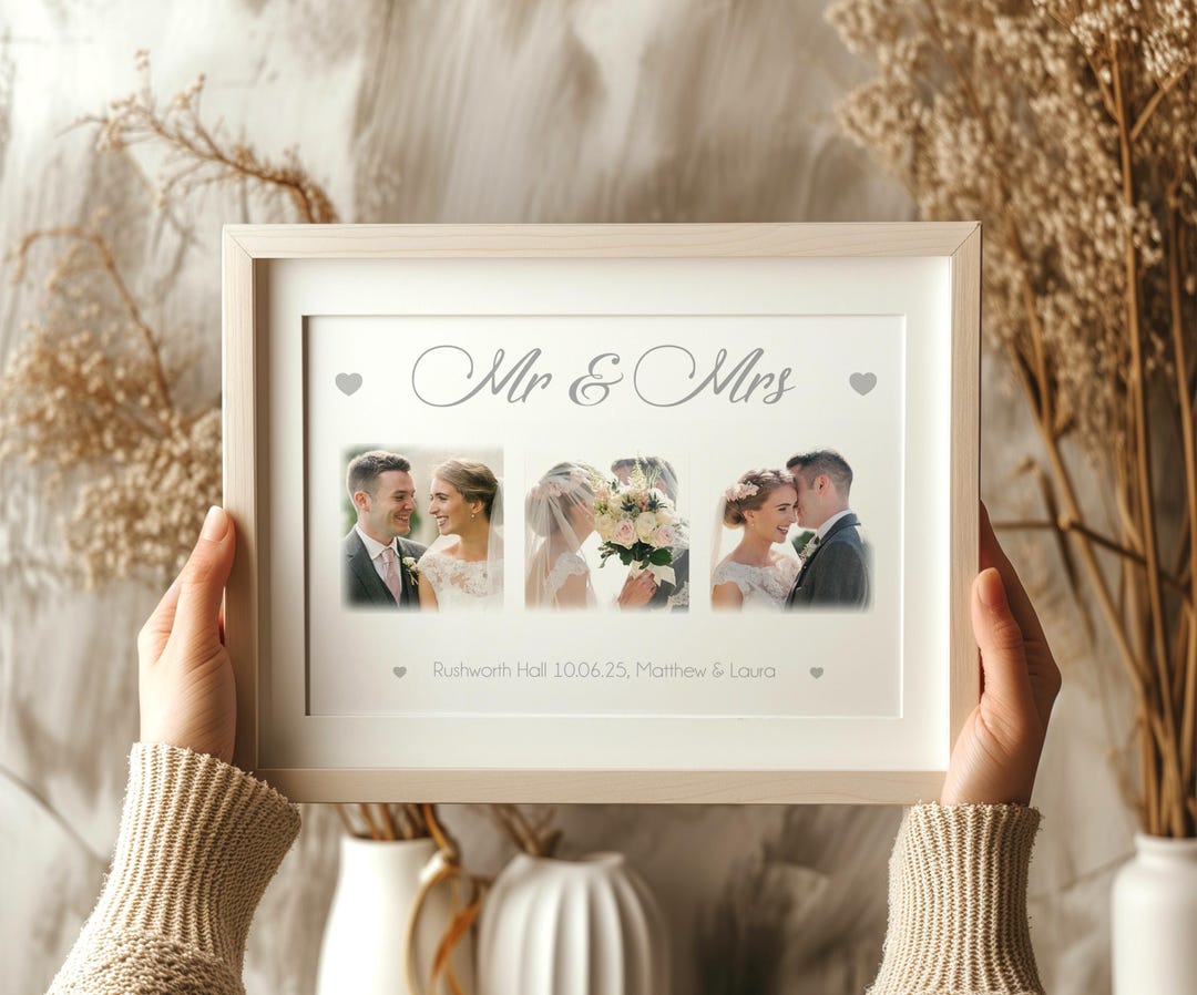 Mrs. Photo Mr and Mrs Photo Frame. Custom Wedding Print. A4/A3 Size - Etsy
