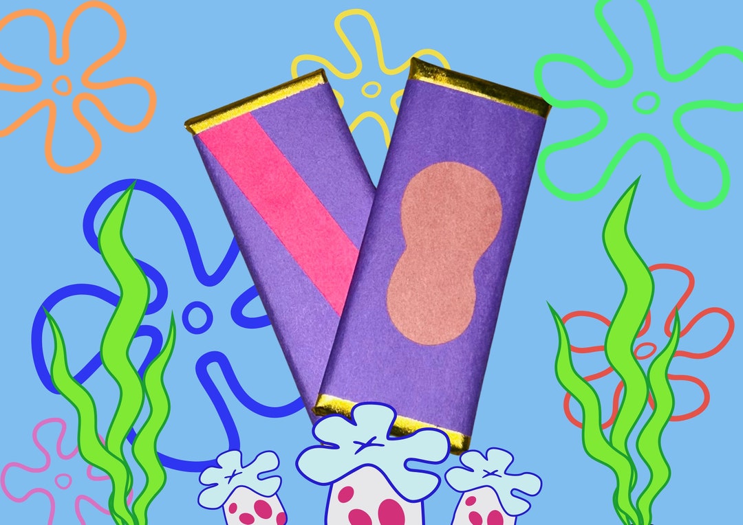 Spongebob Chocolate Bar Wrappers PNG & SVG File Etsy