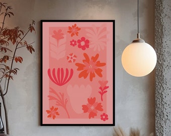 Tropical Blush Art Print | Floral Wall Art | Flower Print | Eclectic Home Decorating | Dopamine Decoration | Gallery Wall Decoration