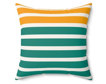 Sunlit Stripes Throw Pillow | Colorful Decorating | Dopamine Decoration | Eclectic Home Decorating