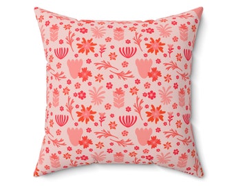 Dawn Garden II Double-Sided Square Pillow | Tropical Modernism | Colorful Decorating | Dopamine Decoration | Eclectic Home Decorating