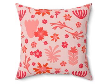 Dawn Garden Double-Sided Square Pillow | Tropical Modernism | Colorful Decorating | Dopamine Decoration | Eclectic Home Decorating