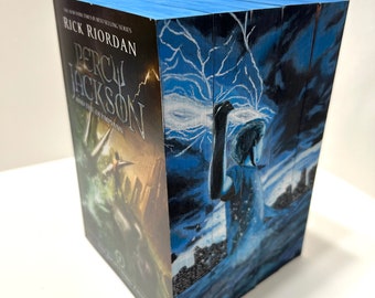 Percy Jackson Fore Edge Painted Book Set + Two mystery Percy Jackson Inspired dangly earrings