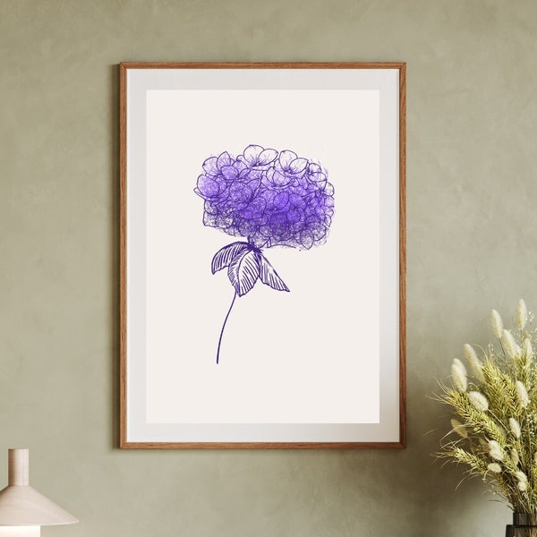 Collage purple hydrangea art print by Kim Arrowsmith - wall art - art printable