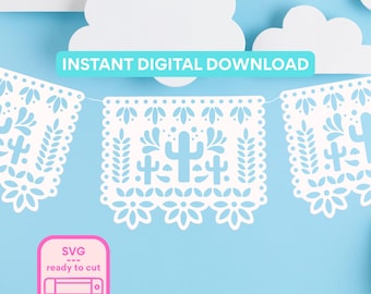 Cielito Lindo Baby Shower Banner: Papel Picado Decoration (SVG, PNG Digital Download)
