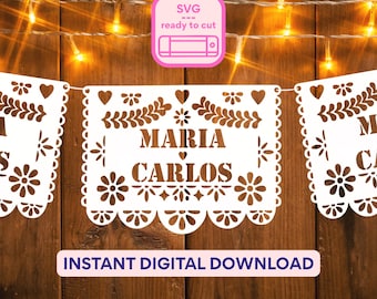 Cielito Lindo Papel Picado Banner SVG: Editable Wedding Decoration (Digital Download)