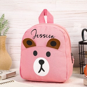 Personalized Toddler Backpack, Bear Backpack with Name, Kids Name Backpack, Monogrammed Preschool Backpack, Toddler Gift, Easter Gift zdjęcie 7