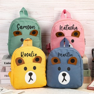 Personalized Toddler Backpack, Bear Backpack with Name, Kids Name Backpack, Monogrammed Preschool Backpack, Toddler Gift, Easter Gift zdjęcie 2