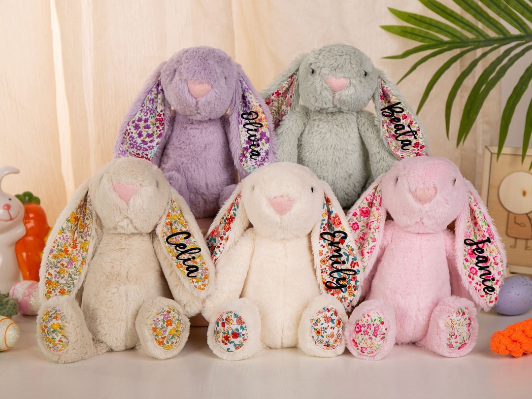 Personalized Bunny Rabbit, Stuffed Easter Bunny With Name, Custom Bunny ...