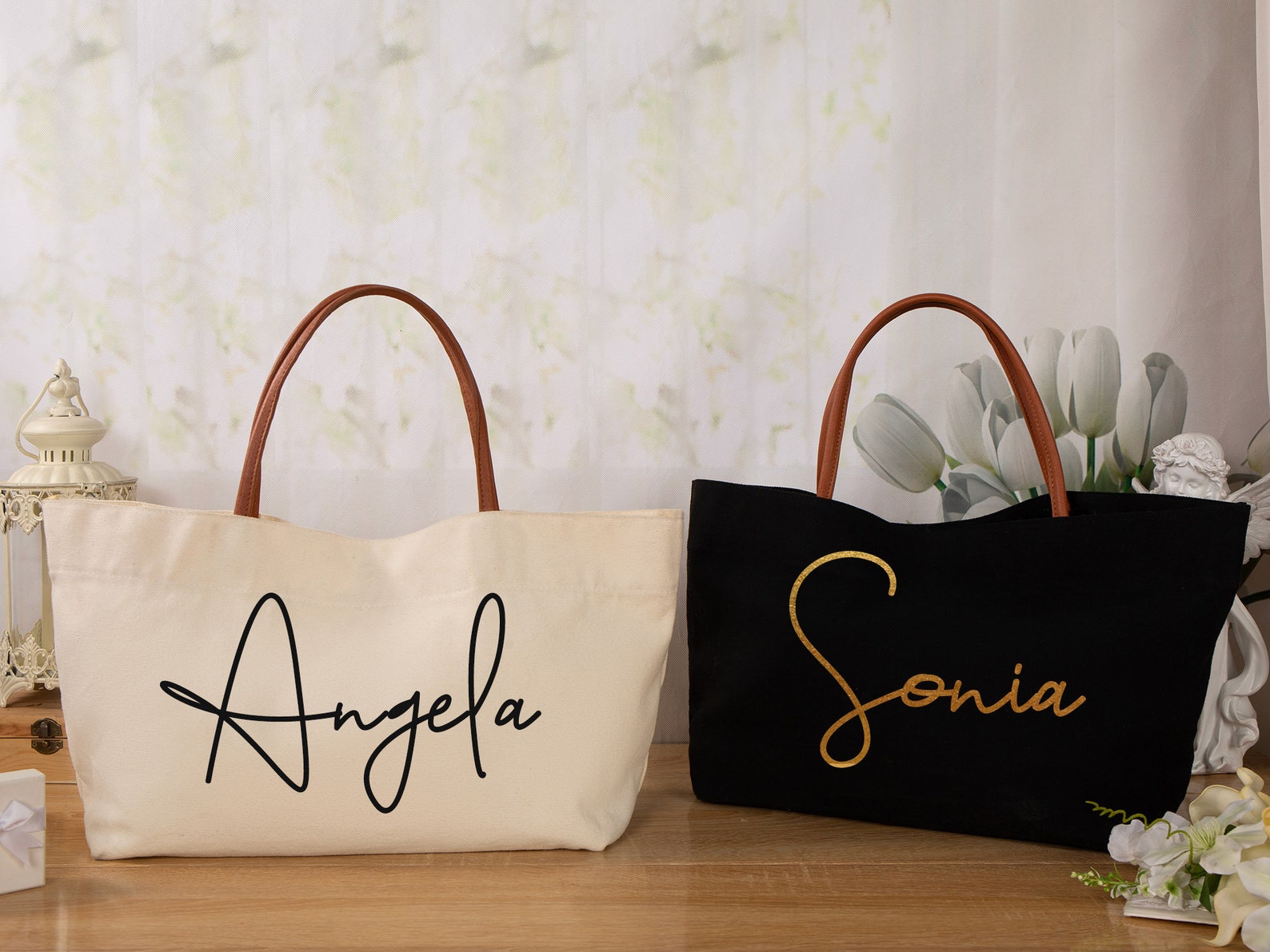 Personalized Bridesmaid Tote Bag With Name, Bridesmaid Tote Bags ...