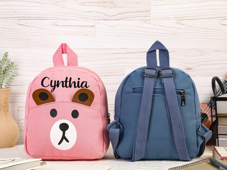 Personalized Toddler Backpack, Bear Backpack with Name, Kids Name Backpack, Monogrammed Preschool Backpack, Toddler Gift, Easter Gift zdjęcie 5