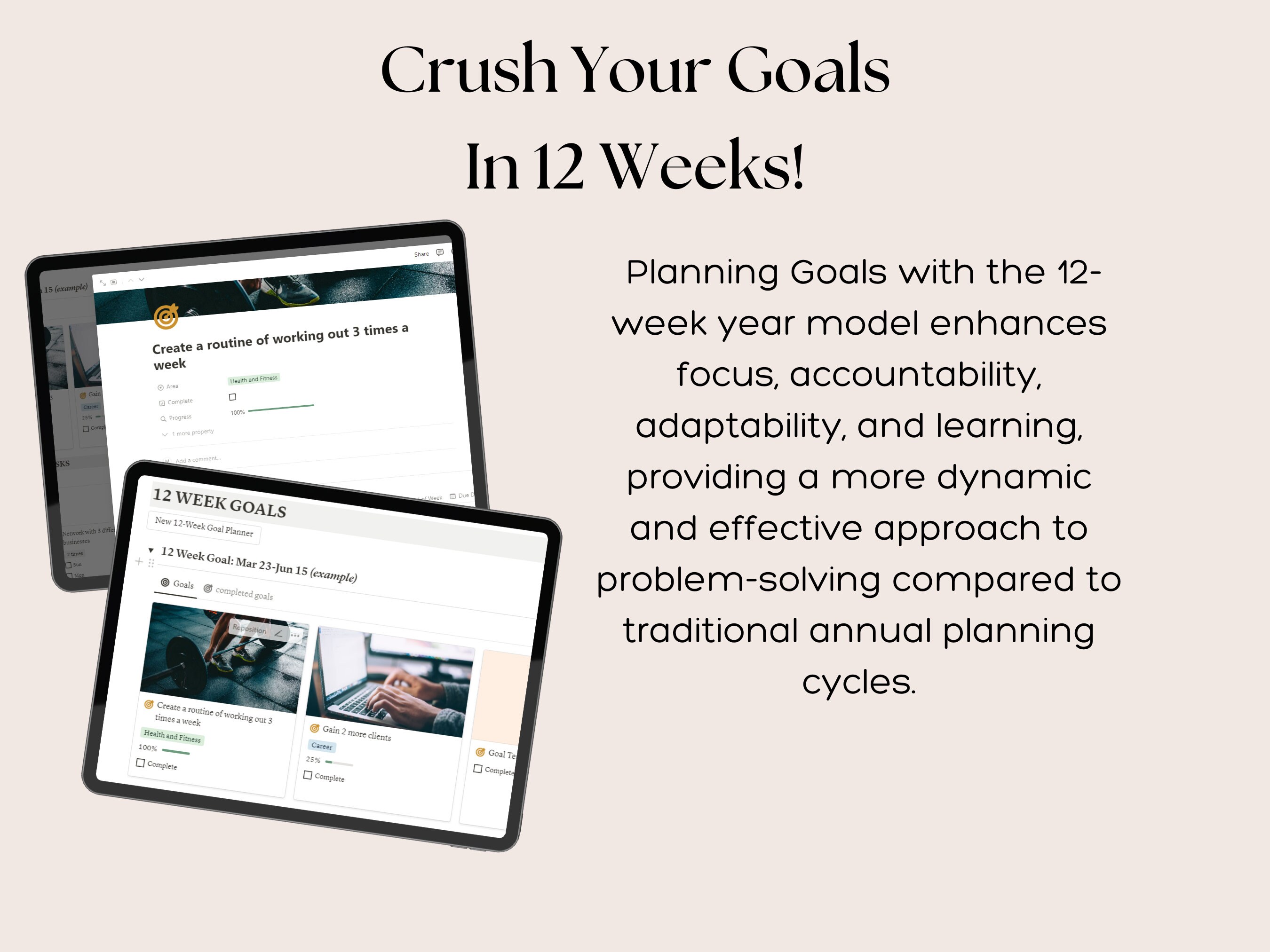 Quarterly Goal Planner Notion Template, 12 Week Planner, 3 Month Goals ...