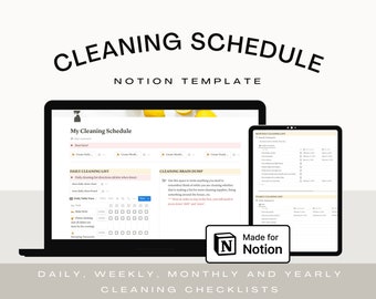 Ultimate Digital Cleaning Planner: Weekly Cleaning Schedule, Routine & House Chore Checklist Notion Template
