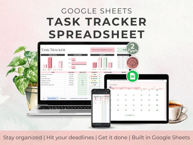 Hit Tracking Worksheet Task Tracker Google Sheets To-do List Productivity Spreadsheet - Etsy
