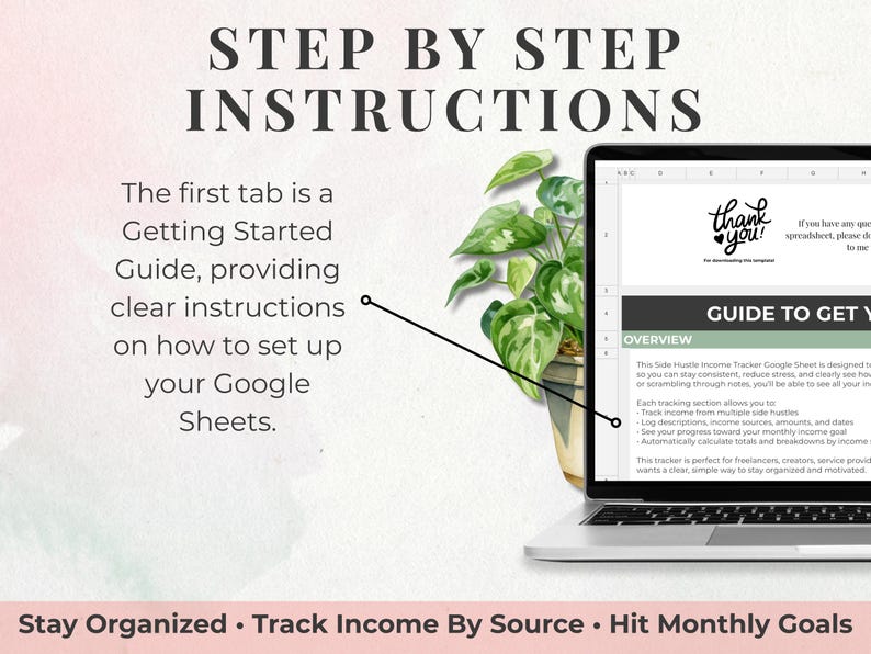Simple Side Hustle Income Tracker Google Sheets- Side Hustle ...