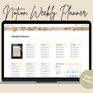 All-in-One Weekly Planner Notion Template: Stay Productive and Motivated with this simple notion template!