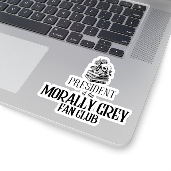 Morally Grey Fan Club Kiss-Cut Sticker, Romantasy Booklover Merch, Bookish Kindle Decor, Fantasy Romance Reader Gift, Smut Reading Accessory