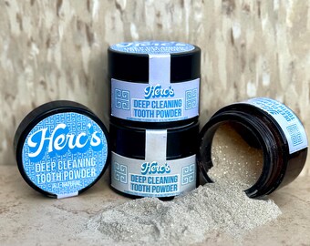 Clove & Tea Tree Tooth Powder: Natural Deep Cleaning, Spearmint Flavor