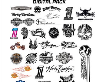 Pacchetto di adesivi SVG Harley Davidson (download digitale) – Grafica per motociclette
