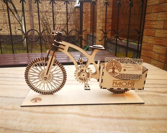 Porta biglietti da visita per bicicletta tagliato al laser - File DFX SVG