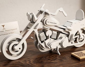 Puzzle 3D Harley Davidson tagliato al laser - File SVG e DFX - Scarica ora