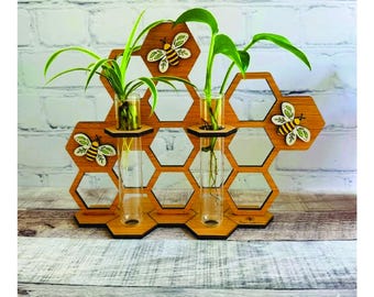 Supporto per piante da stazione di propagazione a forma di nido d'ape, tagliato al laser (file digitale)