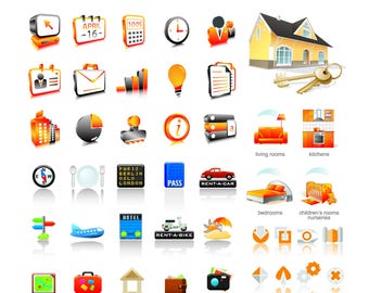 Pacchetto di oltre 1000 icone 3D, Natale, shopping, risorse vettoriali per il web.