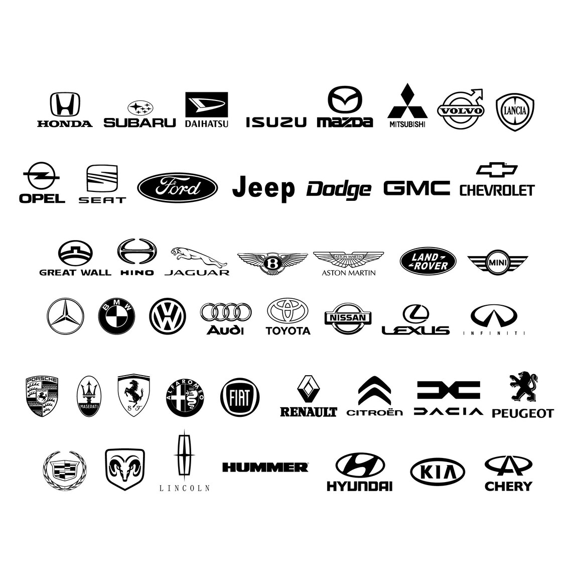 Car Brand Logos Svg , Car Logos Svg , Car Stickers Bundle , Automotive ...