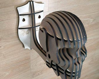 Supporto da parete a forma di teschio tagliato al laser - File SVG, DFX e CDR - Scarica ora