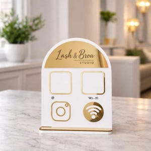 Custom QR Code Business Display Stand, Instagram Wi-Fi Payment Sign (Digital File)
