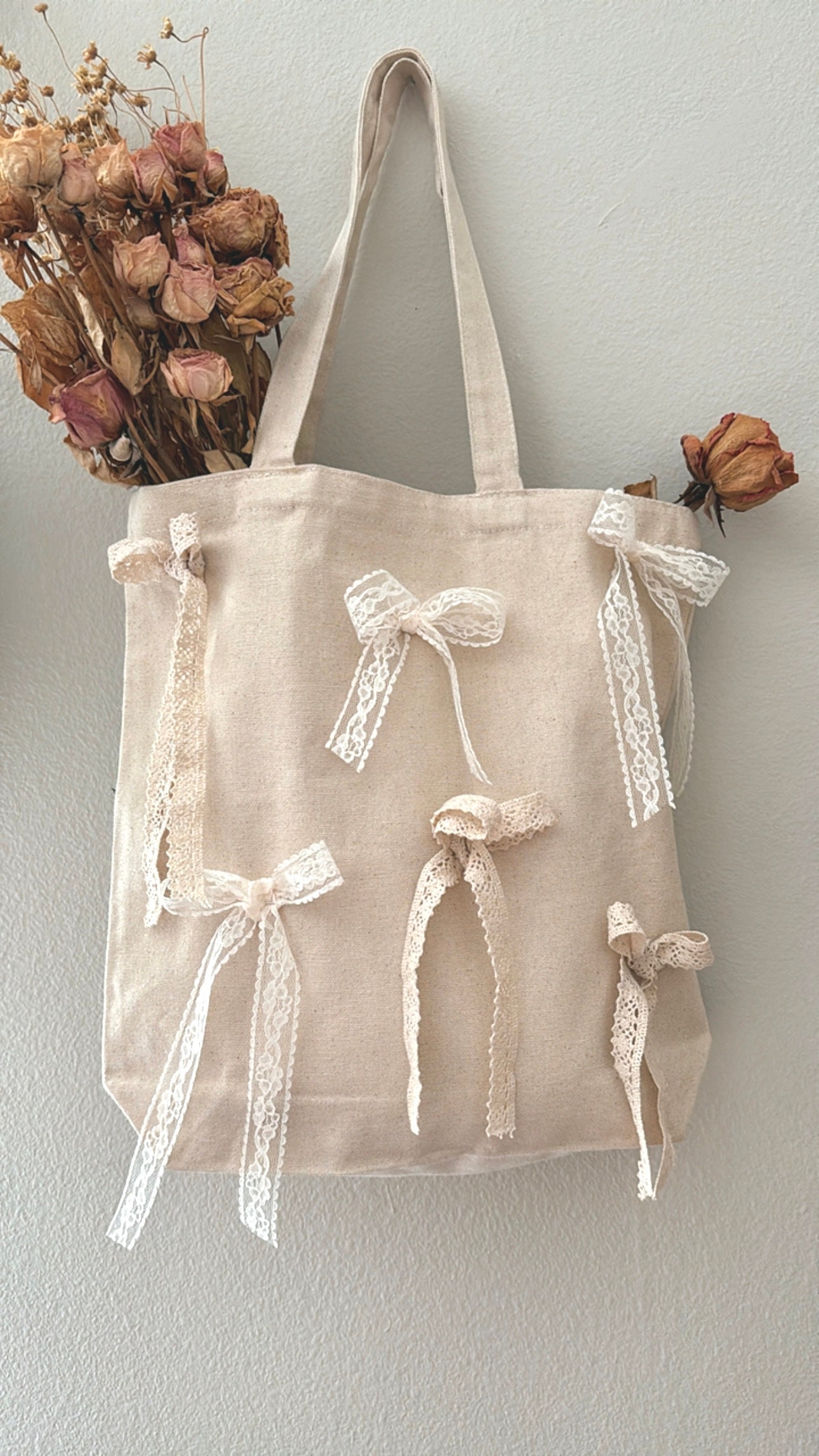 Handmade Lace Bow Tote Bag: Coquettecore Accessory - Etsy