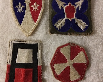 Original WW2 US Army Mixed Military Patches Lot of 4 Snow Backs