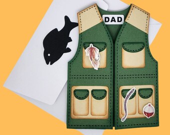 Father's Day Card, Gift Card Holder, Dad's Day Card, Father's Day Greeting Card, Card For Him, Card For Dad, Fishing Card