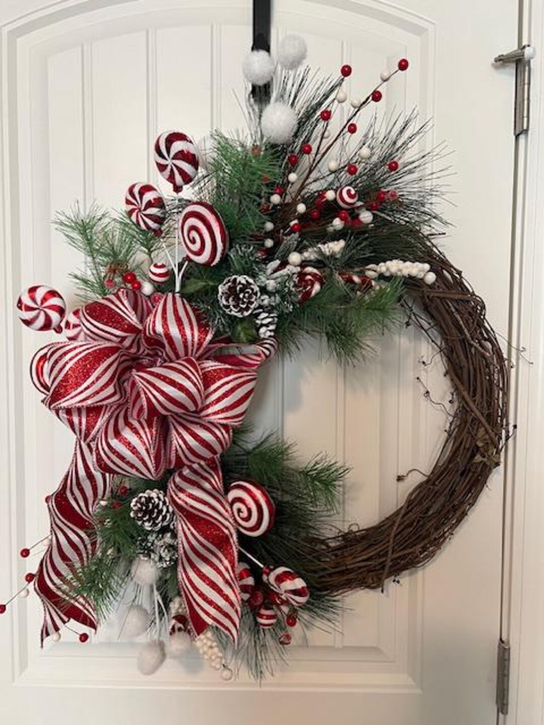 Christmas Wreath Peppermint Twist Red & White - Etsy
