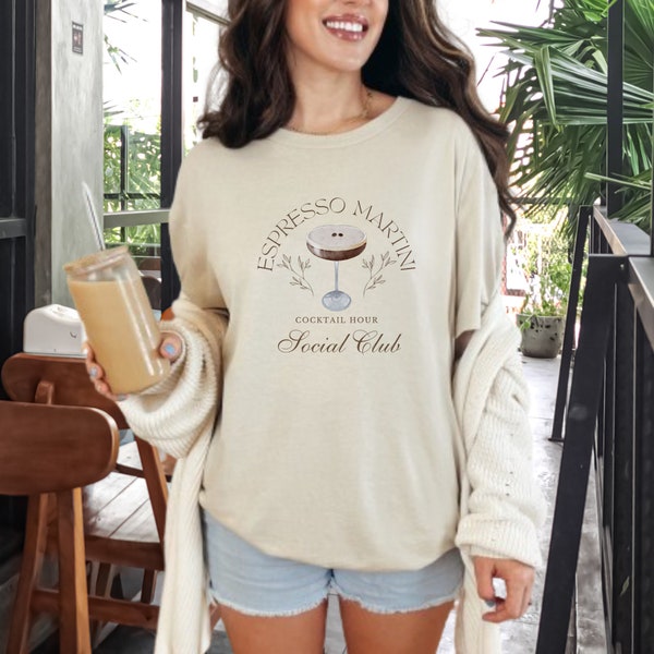 ESPRESSO MARTINI TIME TShirt Cocktail Social Club Top Old Money Aesthetic T-Shirt Martini Shirt Gift Cocktail Shirt Day Drinking Happy Hour