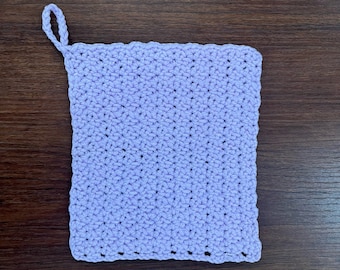 Handmade Crochet Dishcloth, light-purple