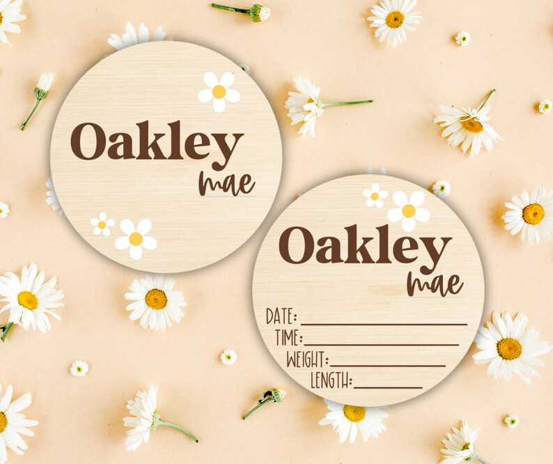 Personalized Daisy Baby Birth Sign Svg L Baby Announcement Sign Laser ...
