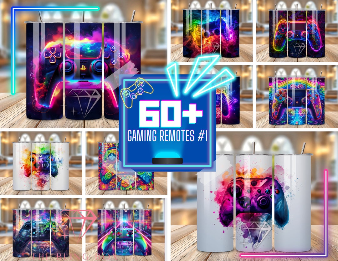 Neon Glow Controllers: 20 Oz Skinny Tumbler Sublimation Design ...