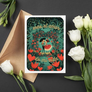 Eres el amor de mi vida tarjeta para día del amor y la amistad, Día de San Valentín, Spanish Valentine's Day Card, Couple's Greeting Card