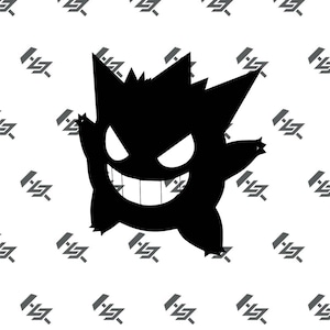 0094-Gengar Silhouette Vinyl Decal Sticker